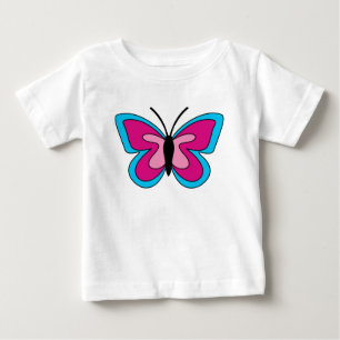 T-shirt Pour Bébé Papillon bleu magenta rose