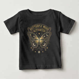 T-shirt Pour Bébé Papillon céleste Boho « Humeur papillon activée »