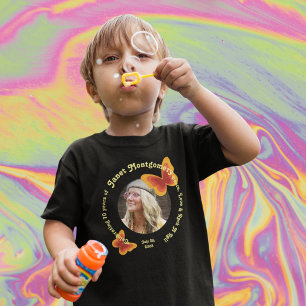T-shirt Pour Bébé Papillon hippie rétro 70e photo Anniversaire