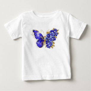 T-shirt Pour Bébé Papillon saphir à fleurs