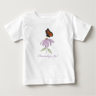 T-shirt Pour Bébé Papillon sur la fleur de cône Bébé Jersey fin T-sh