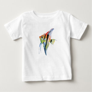 T-shirt Pour Bébé Papillons de poisson angélique Toddler Ruffle Tee,