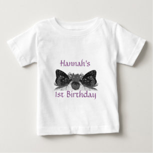 T-shirt Pour Bébé Papillons et marguerites personnalisables