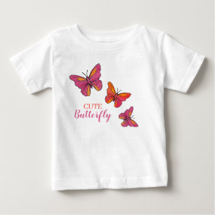 T-shirt Pour Bébé Papillons roses mignons