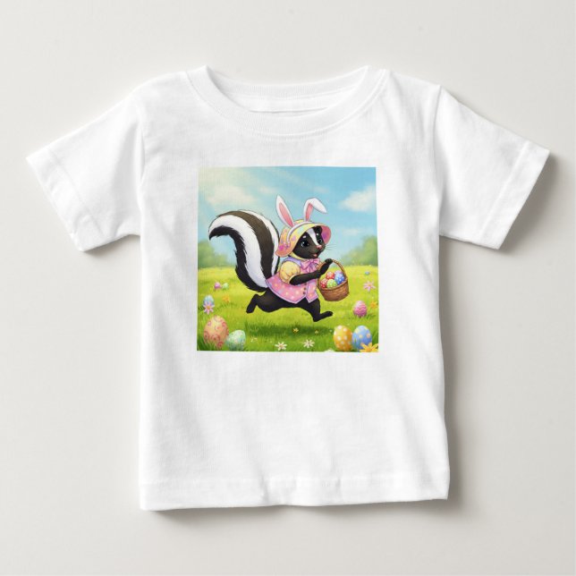 T-shirt Pour Bébé Pâques Skunk (Devant)