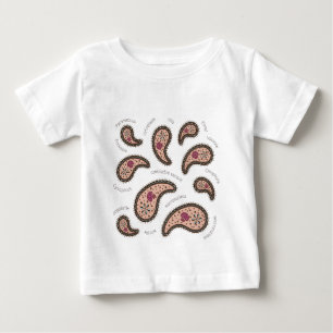 T-shirt Pour Bébé Paramecia Paisley Protozoaire Biologie Toddle