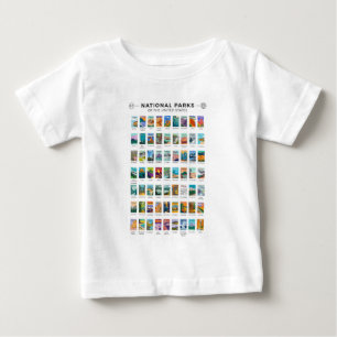 T-shirt Pour Bébé Parcs nationaux des États-Unis Liste Vintage