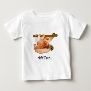T-shirt Pour Bébé Paresseux Mignon Suspendu Ajoutez votre Photo et