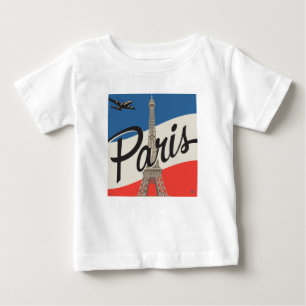 T-shirt Pour Bébé Paris France Tour Eiffel