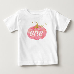 T-shirt Pour Bébé Parties scintillant Citrouille aquarelle fille 1er