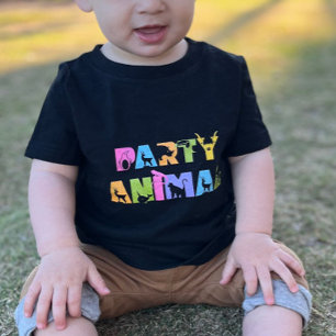 T-shirt Pour Bébé Party Animal Zoo Safari fête d'anniversaire