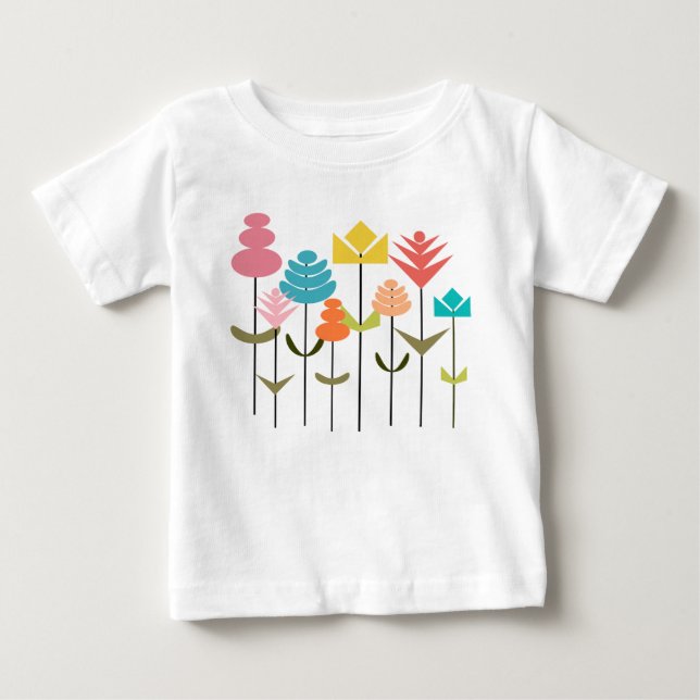 T-shirt Pour Bébé Patch de fleurs (Devant)