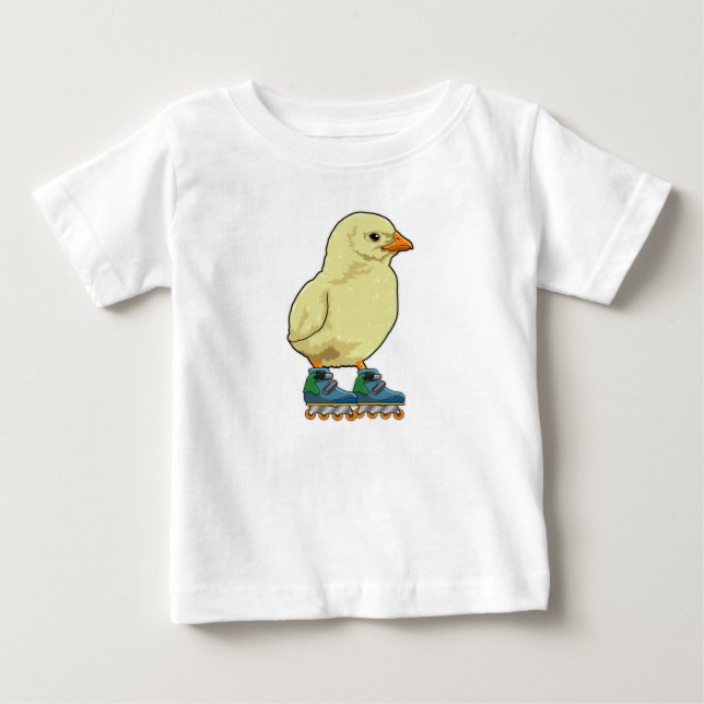 T-shirt Pour Bébé Patinage en ligne avec patins en ligne (Devant)