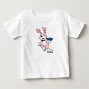 T-shirt Pour Bébé Patinage sur glace sur lapin Patins sur glace