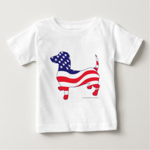 T-shirt Pour Bébé Patriotique Dachshund / Wiener