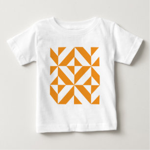 T-shirt Pour Bébé Patters de Burnt Orange Geometric Deco Cube