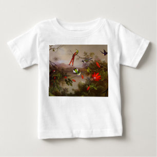 T-shirt Pour Bébé Paysage tropical avec dix colibris