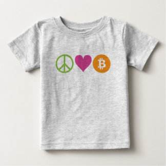 T-shirt Pour Bébé Peace, Love et Bitcoin Toddler Tee