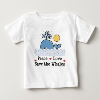 T-shirt Pour Bébé Peace Love Save The Whales Infant Long Sleeve Tee