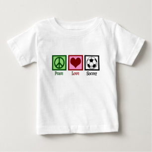 T-shirt Pour Bébé Peace Love Soccer