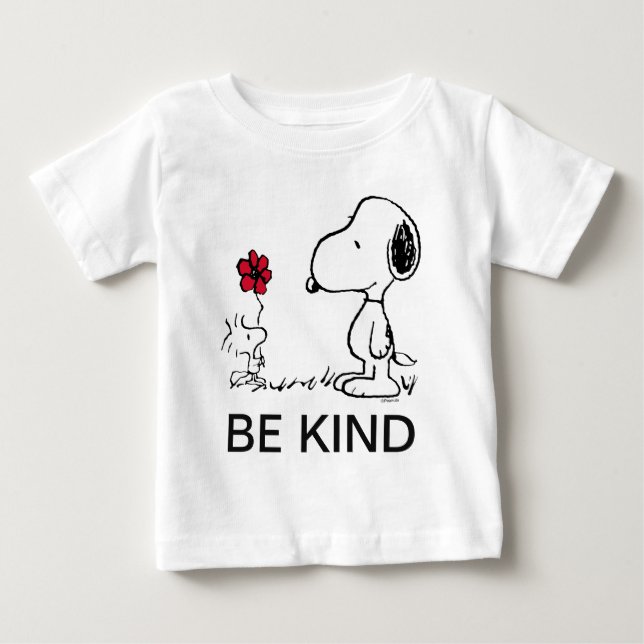 T-shirt Pour Bébé PEANUTES| Motif rouge et noir (Devant)