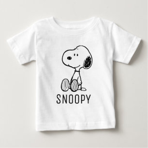 T-shirt Pour Bébé PEANUTS Snoopy on Black White Comics