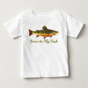 T-shirt Pour Bébé Pêche à la truite "Née du poisson volant" humor