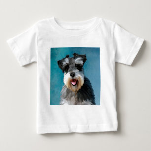T-shirt Pour Bébé Peinture à l'aquarelle de Schnauzer Nain