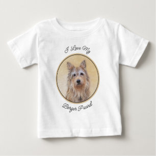 T-shirt Pour Bébé Peinture Berger Picard - Joli art original chien