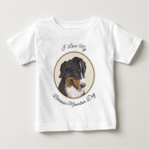 T-shirt Pour Bébé Peinture de Chien de Montagne Bernois - Art Canin