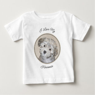 T-shirt Pour Bébé Peinture de Chien Havanais - Cute Original Chien A