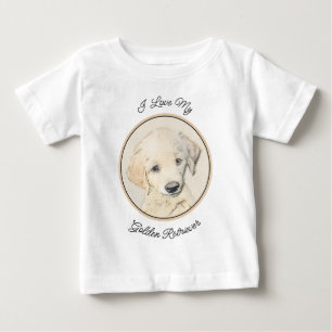 T-shirt Pour Bébé Peinture de chiot d'or Retriever - Art de chien or