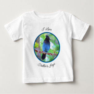 T-shirt Pour Bébé Peinture de Geai de Steller - Oeuvre d'art origina
