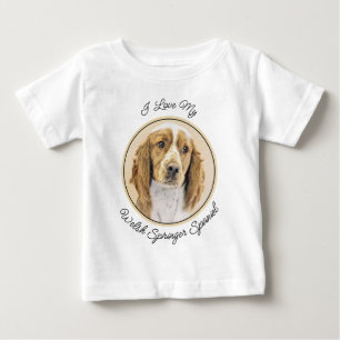 T-shirt Pour Bébé Peinture d'espagnol Welsh Springer - Art original 