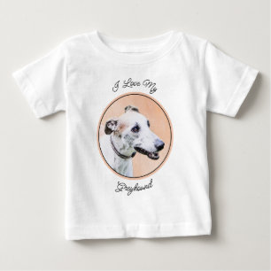T-shirt Pour Bébé Peinture Greyhound - Cute Original Chien Art