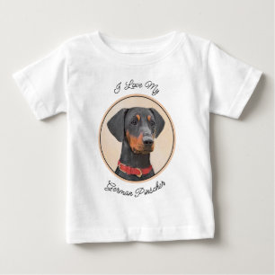 T-shirt Pour Bébé Peinture Pinscher Allemand Art Animal Original