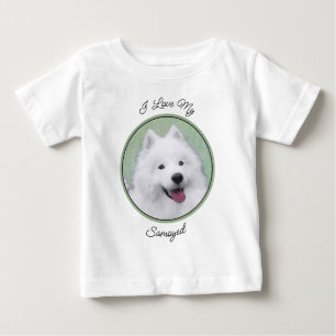T-shirt Pour Bébé Peinture Samoyed - Cute Original Chien Art