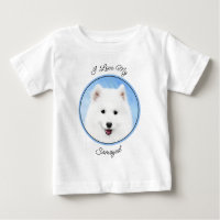 Peinture Samoyed Puppy - Jolie Art Original Chien