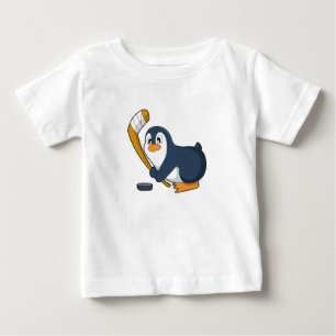 T-shirt Pour Bébé Penguin Hockey sur glace bâton de hockey sur glace