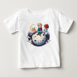 T-shirt Pour Bébé Pequeno Príncipe sentado na lua