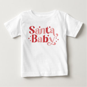 T-shirt Pour Bébé Père Noël Baby - Typographie de Noël rétro