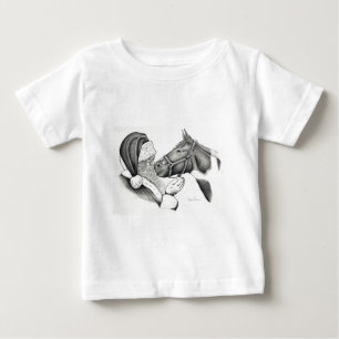 T-shirt Pour Bébé Père Noël et Paint Horse