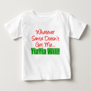 T-shirt Pour Bébé Père Noël ne fait pas YiaYia va le faire