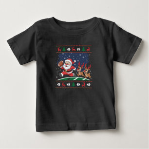 T-shirt Pour Bébé Père Noël Renne Joue au Football Américain Noël dé