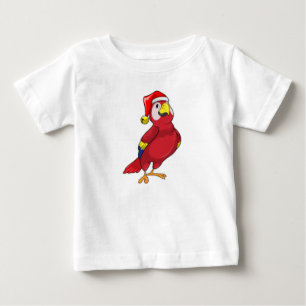 T-shirt Pour Bébé Perroquet avec chapeau de Père Noël