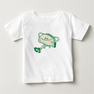 T-shirt Pour Bébé Personnage de mascotte de taco vert mignon qui mar