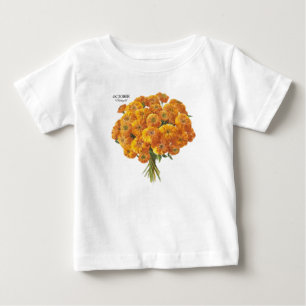 T-shirt Pour Bébé Personnalisable Octobre Marigold Cadeau Anniversai
