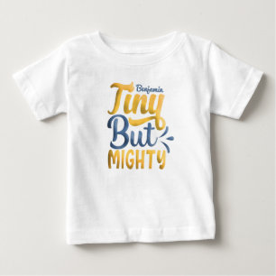 T-shirt Pour Bébé Personnalisé AJOUTER NOM Petit Mais Puissant Jaune