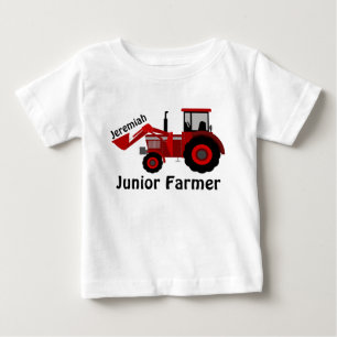 T-shirt Pour Bébé Personnalisé "Junior Farmer" et Red Tractor