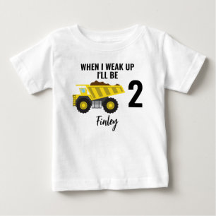 T-shirt Pour Bébé Personnalisé Quand je me réveille j'aurai Deux ans